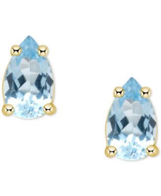 Aquamarine Pear Stud Earrings (1/3 ct. t.w.) in 14k Gold