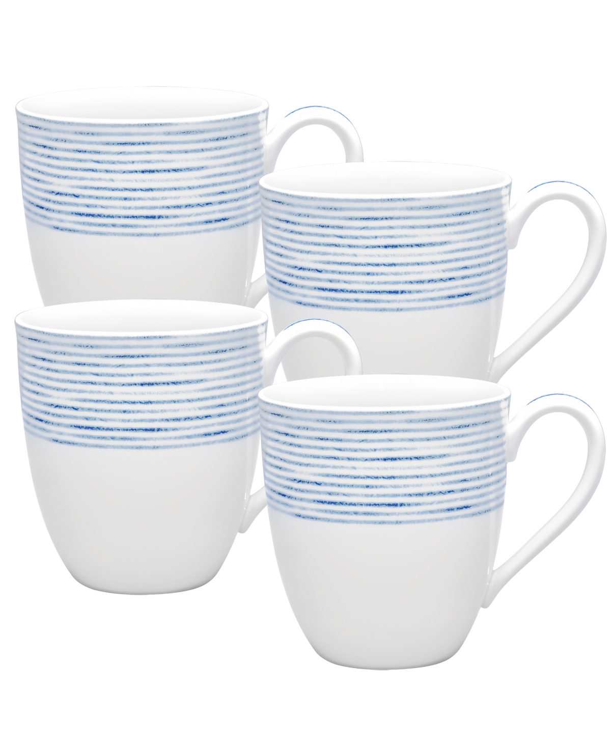 Noritake Hammock Mugs, Set Of 4 In Blue
