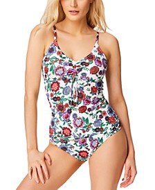 Forget Me Not Ruched Front Tankini Swim Top & Swim Bottoms