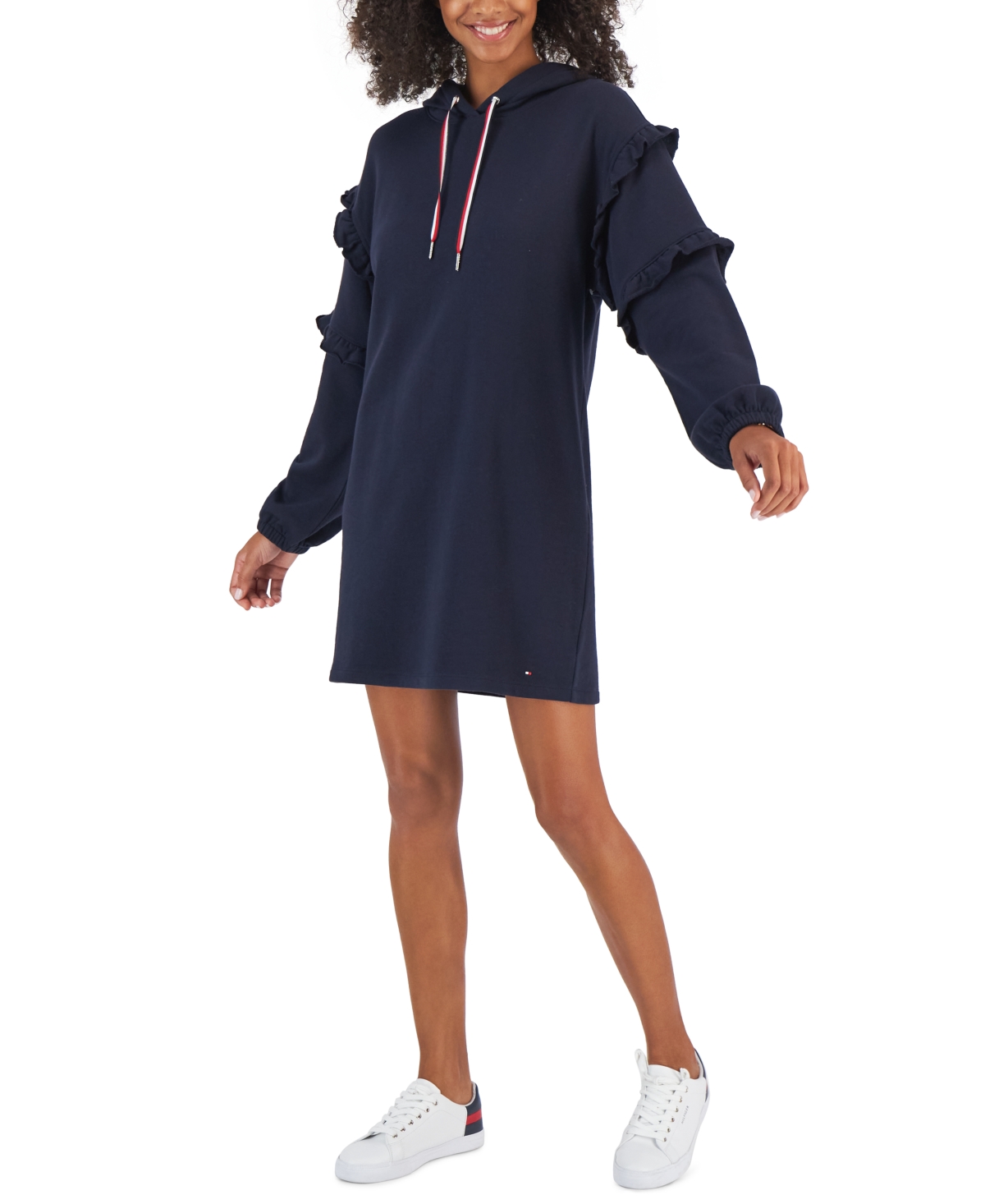 Tommy Hilfiger Women's Ruffle Sleeve Sweatshirt Dress