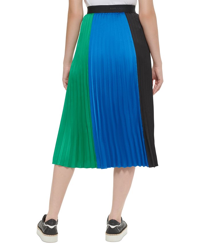 KARL LAGERFELD Women's Logo Detail Pleated Skirt – Knee-Length, Versatile For Work, Dinner & Travel - View #8