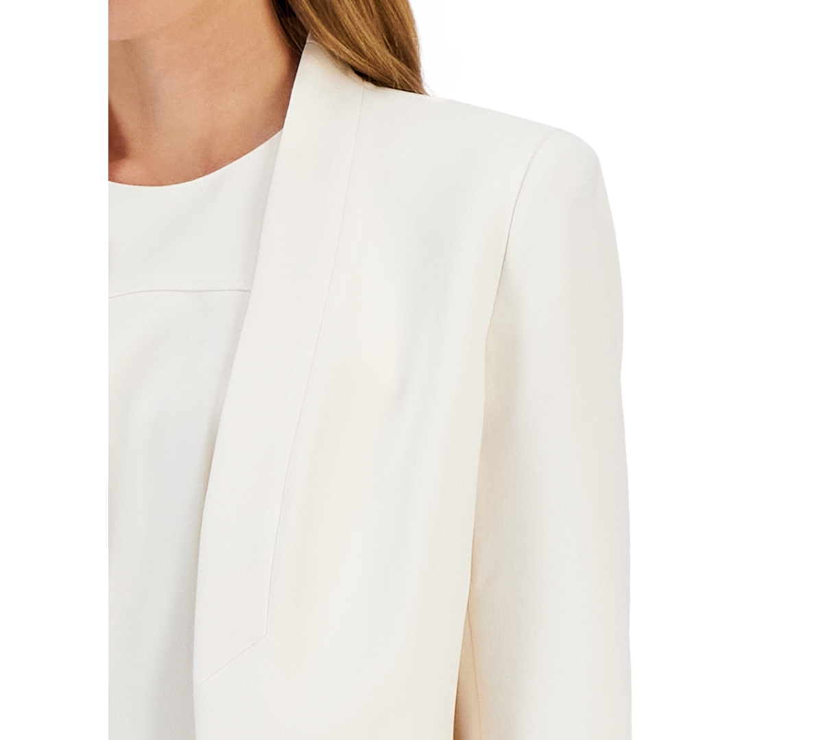 Anne Klein Missy & Petite Executive Collection Shawl-collar Sleeveless Sheath Dress Suit, Created For Macy's In Anne White