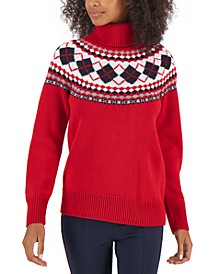 Women's Argyle Turtleneck Sweater