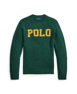 폴로 랄프로렌 보이즈 스웨터 Polo Ralph Lauren Big Boys Logo Wool-Blend Sweater,Forest Green Donegal