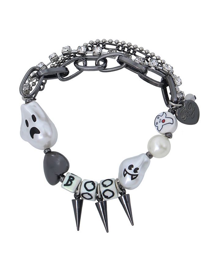 Betsey Johnson HematiteTone Boo Stretch Bracelet Macy's