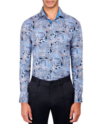 Society of Threads - Men's Slim-Fit Paisley Performance Dress Shirt