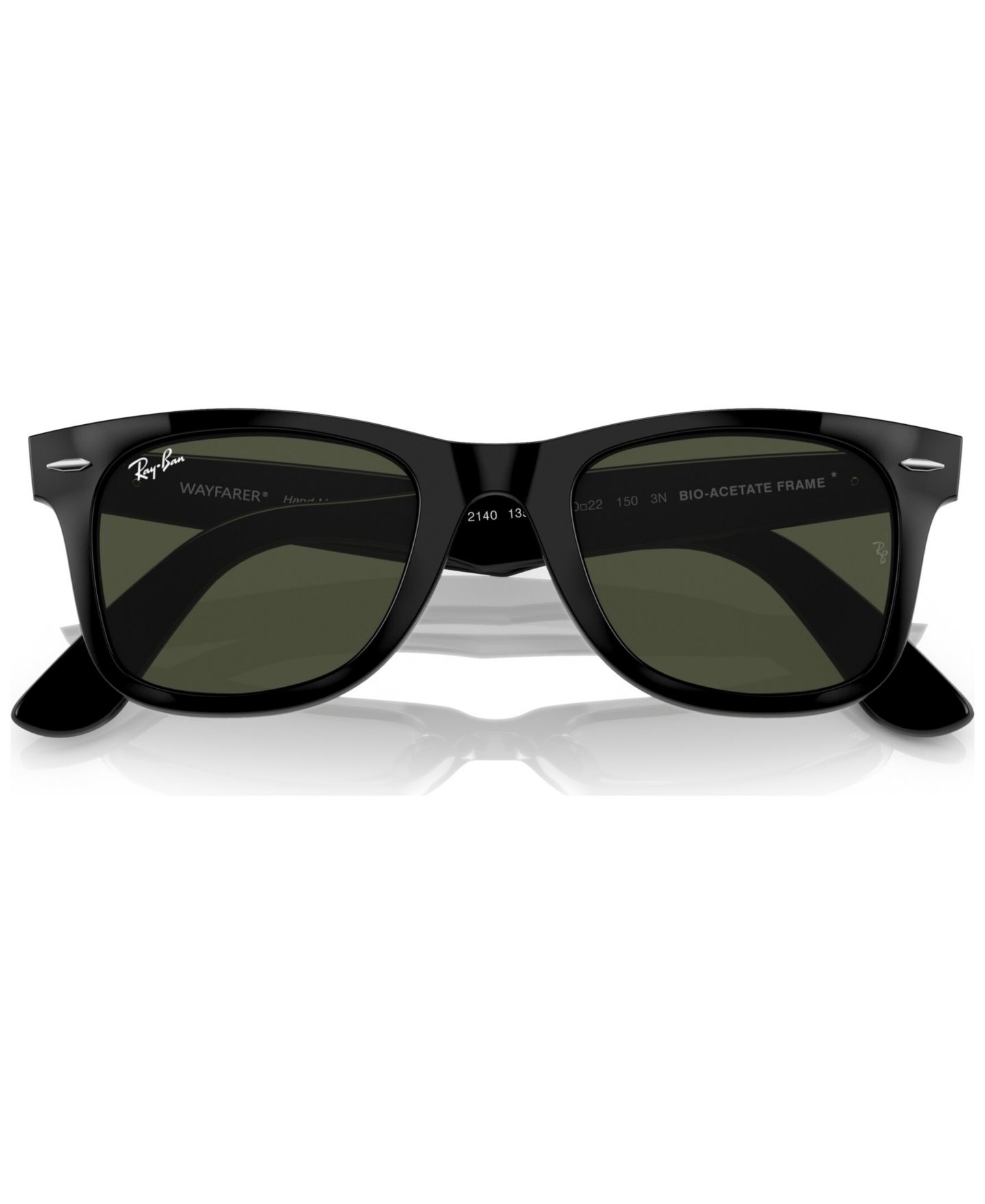 Солнцезащитные очки Ray-Ban Unisex Sunglasses, Wayfarer 50, цвет: Чёрный — фото 3