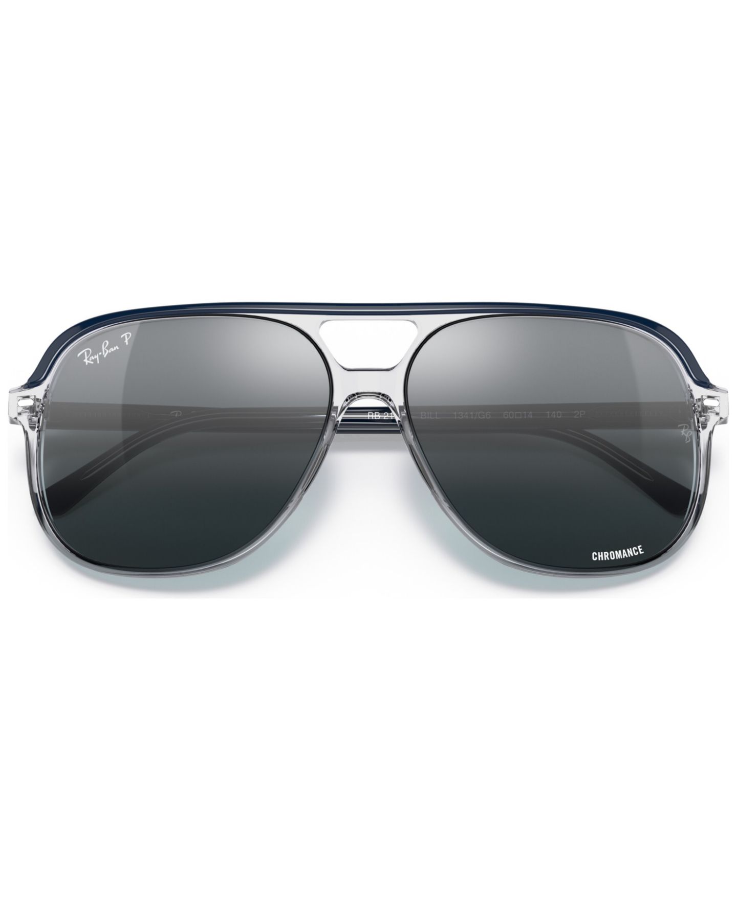 Солнцезащитные очки Ray-Ban Unisex Polarized Sunglasses, RB2198 Bill Chromance, цвет: Синий прозрачный — фото 5