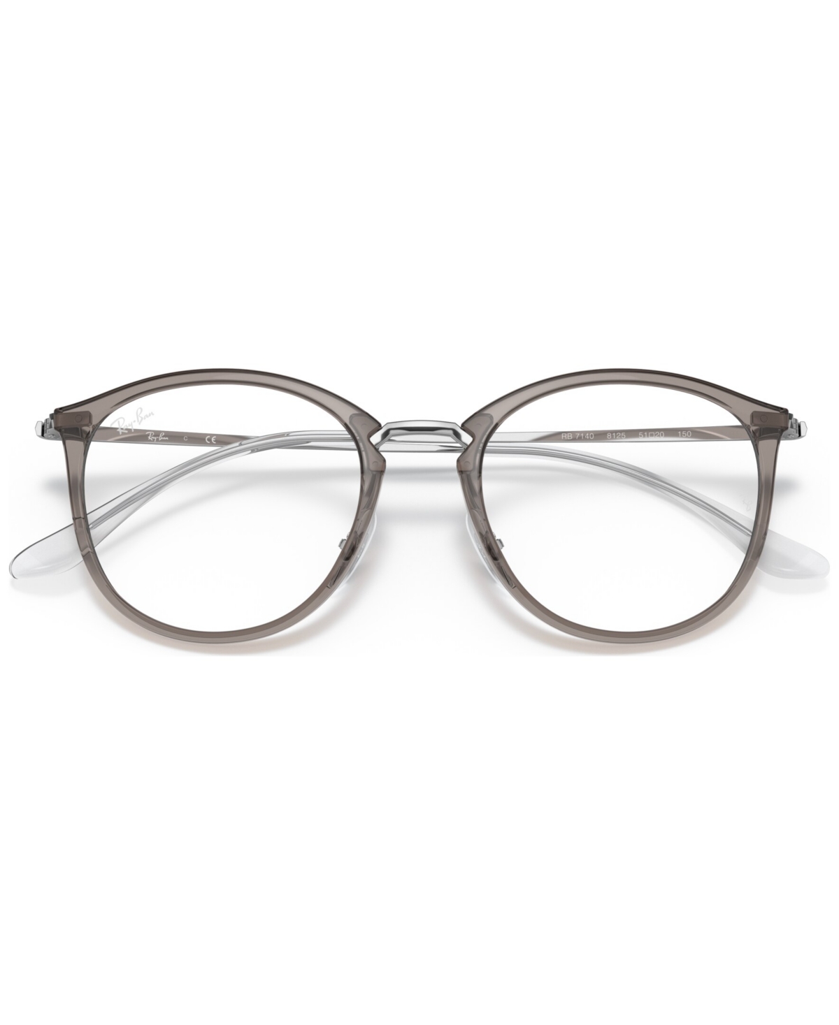 Ray Ban Rb7140 Women's Square Eyeglasses In Trasparent Gray