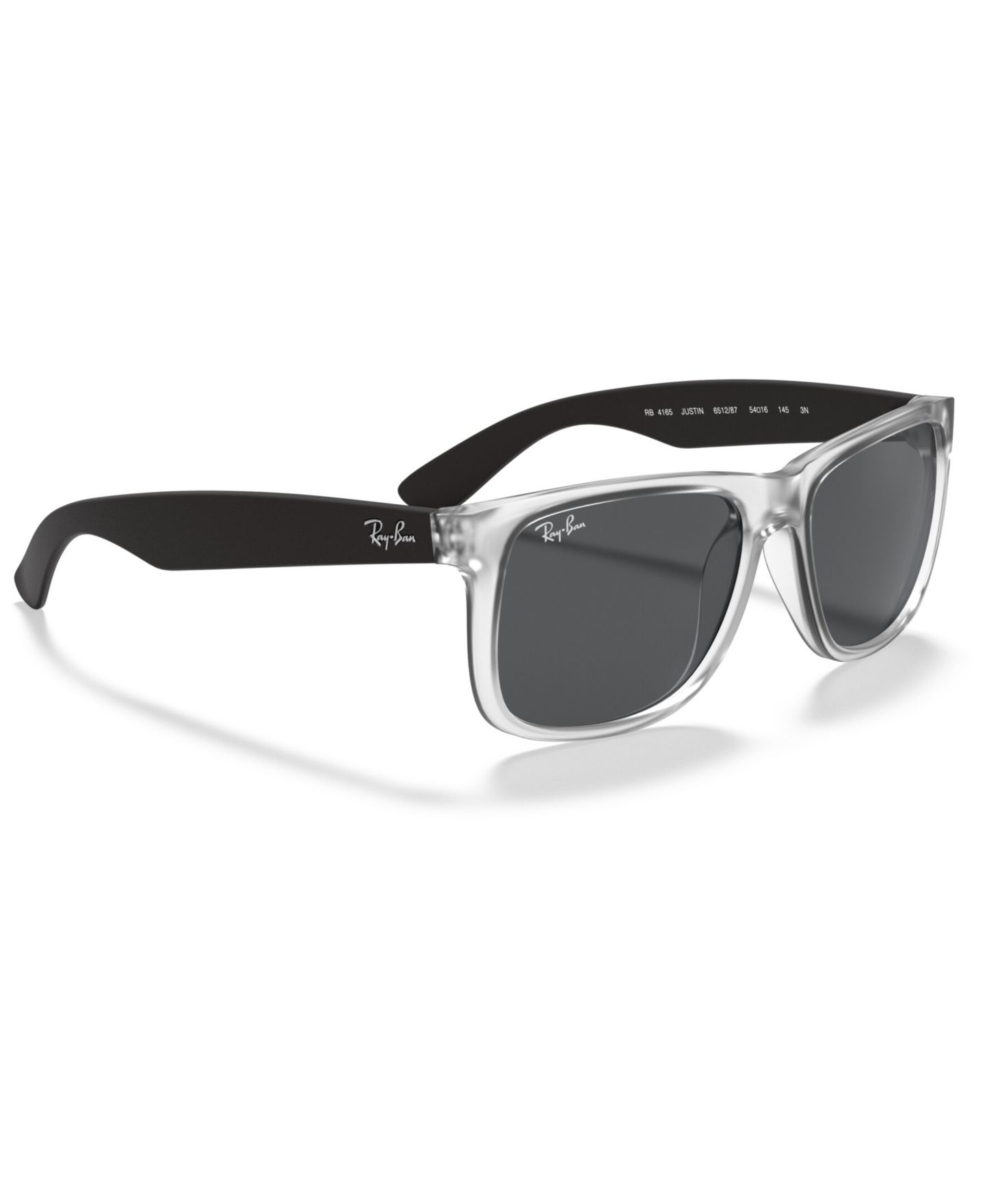 Солнцезащитные очки Ray-Ban Unisex Sunglasses, RB4165 Justin Color Mix, цвет: Прозрачный — фото 4