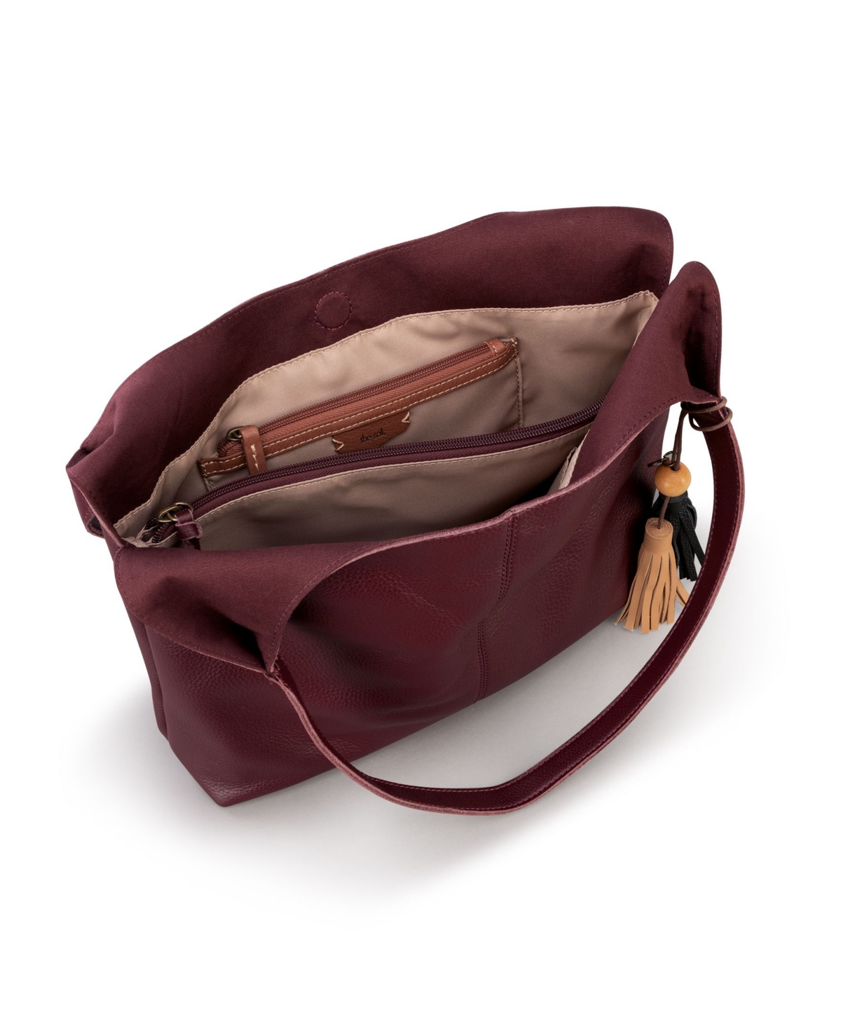 The Sak Huntley Leather Hobo In Moss Suede
