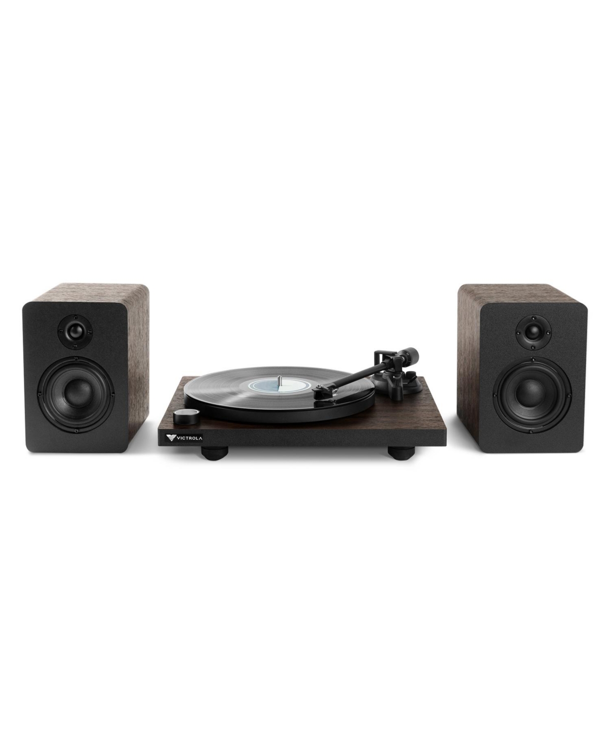 Victrola Premiere T1 Turntable System, Set Of 3 In Espresso