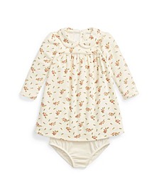 Baby Girls Floral Velour Dress and Bloomer, 2 Piece Set