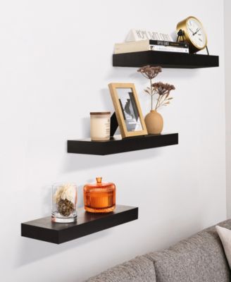 3 Pack 16 Inch  Floating Shelves - for Bedroom, Kitchen, Living Room, Office