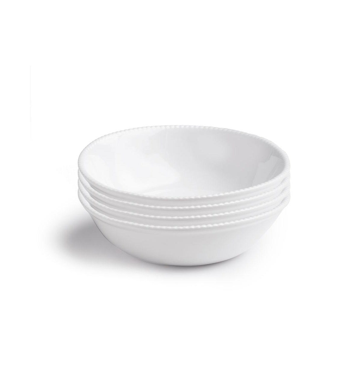 Melamine Nautical 8.5" Personal Bowl Set/4 - White