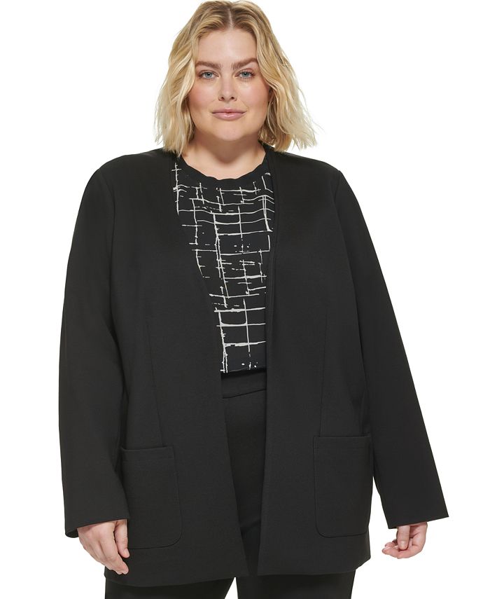 Plus size online knit blazer
