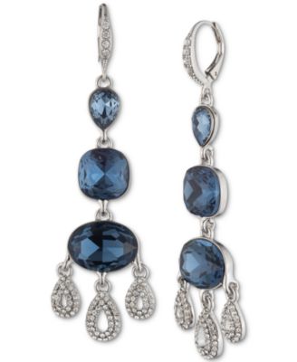 Givenchy - Silver-Tone Mixed Crystal Chandelier Earrings