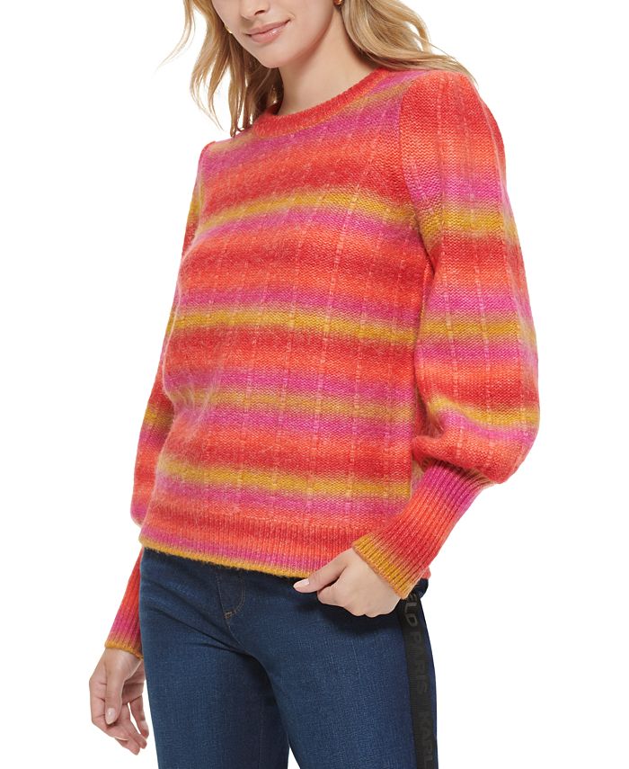 Karl Lagerfeld Paris Women's Striped Colorful Sweater - Macy's