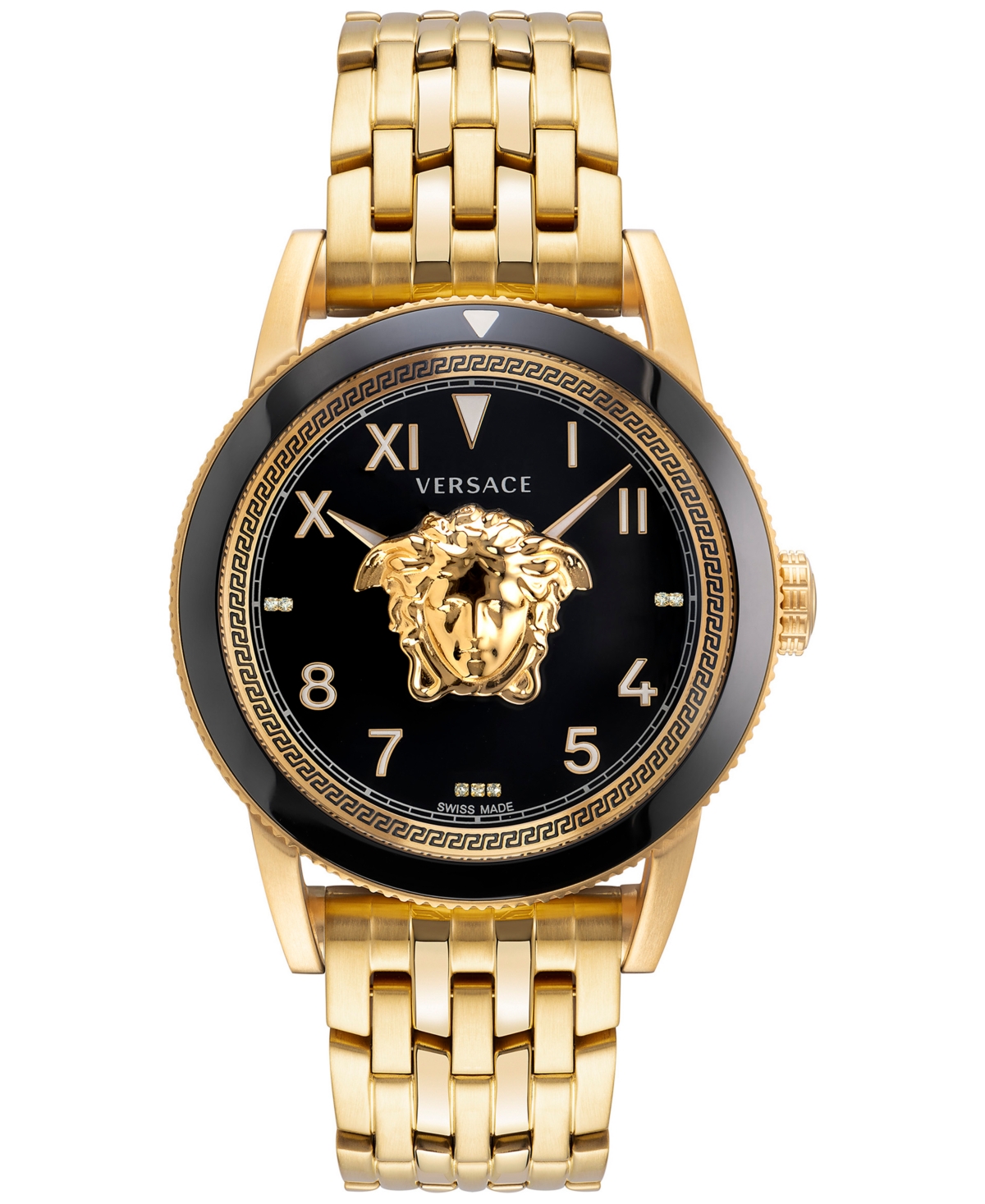 Shop Versace Men's Swiss V-palazzo Gold Ion Plated Stainless Steel Bracelet Watch 43mm In Ip Yellow Gold