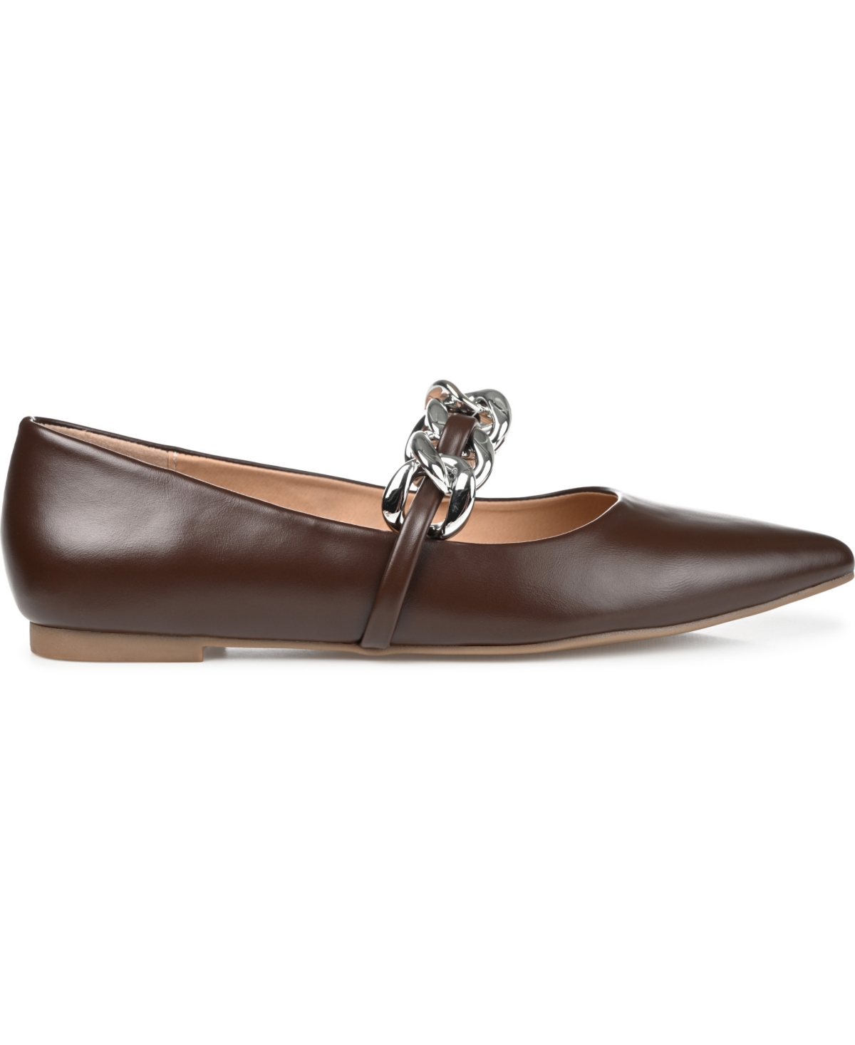 Journee Collection Women's Metinaa Chain Mary Jane Pointed Toe Flats