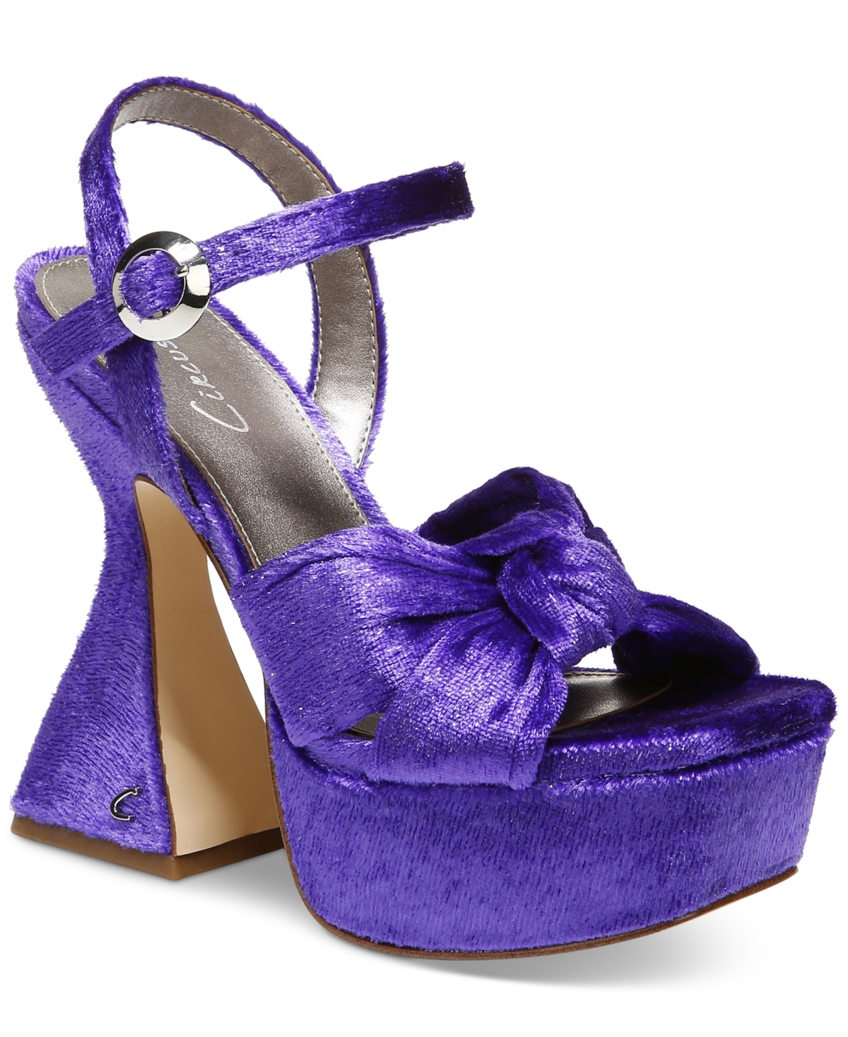 Circus By Sam Edelman Audrea Platform Sandal In Digital Violet Sparkle Velvet