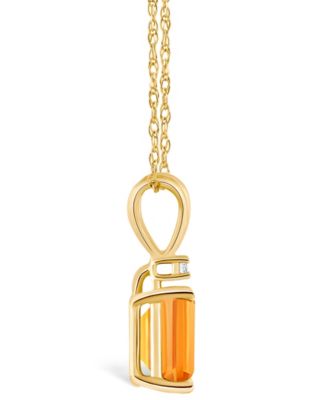 Citrine (1 ct. t.w.) and Diamond Accent Pendant Necklace in 14K Yellow Gold or 14K White Gold