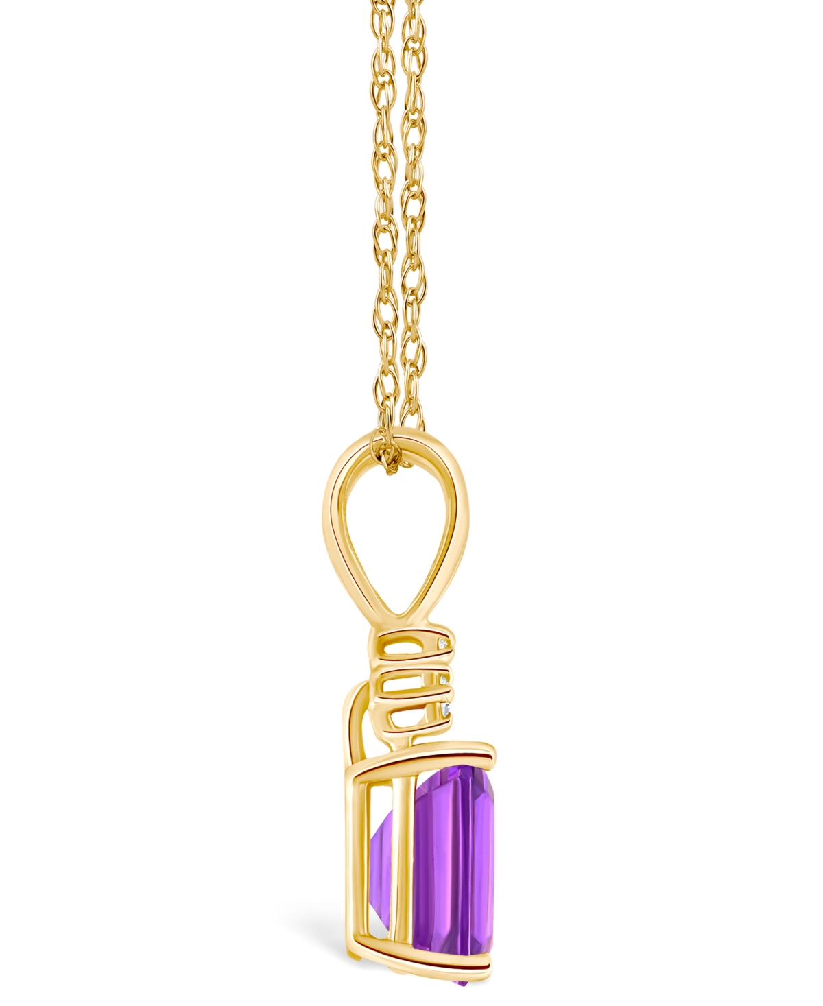 Amethyst (1 ct. t.w.) and Diamond Accent Pendant Necklace in 14K Yellowor 14K White- Gold