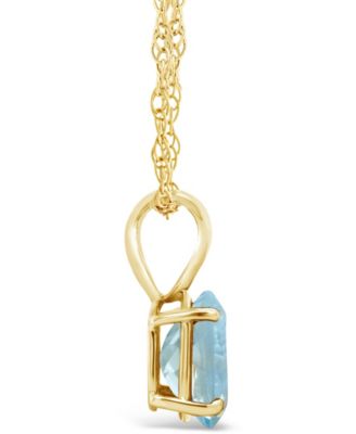 Aquamarine Pendant Necklace (1-1/7 ct.t.w) in 14K Yellow Gold