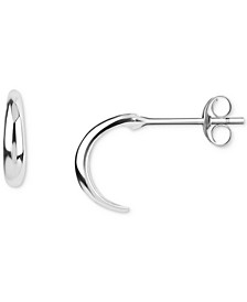 Polished Extra Small C-Hoop Earrings in Sterling Silver, 1/2", Created for Macy's