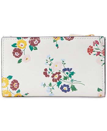 kate spade new york Morgan Flower Bed Embossed Saffiano Leather Small Slim  Bifold Wallet - Macy's