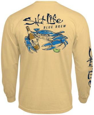Salt Life - Men's Blue Brew Crab Long-Sleeve T-Shirt