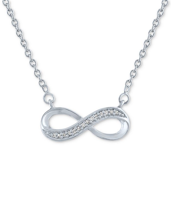 Macy s Diamond Accent Infinity Pendant Necklace in Sterling Silver