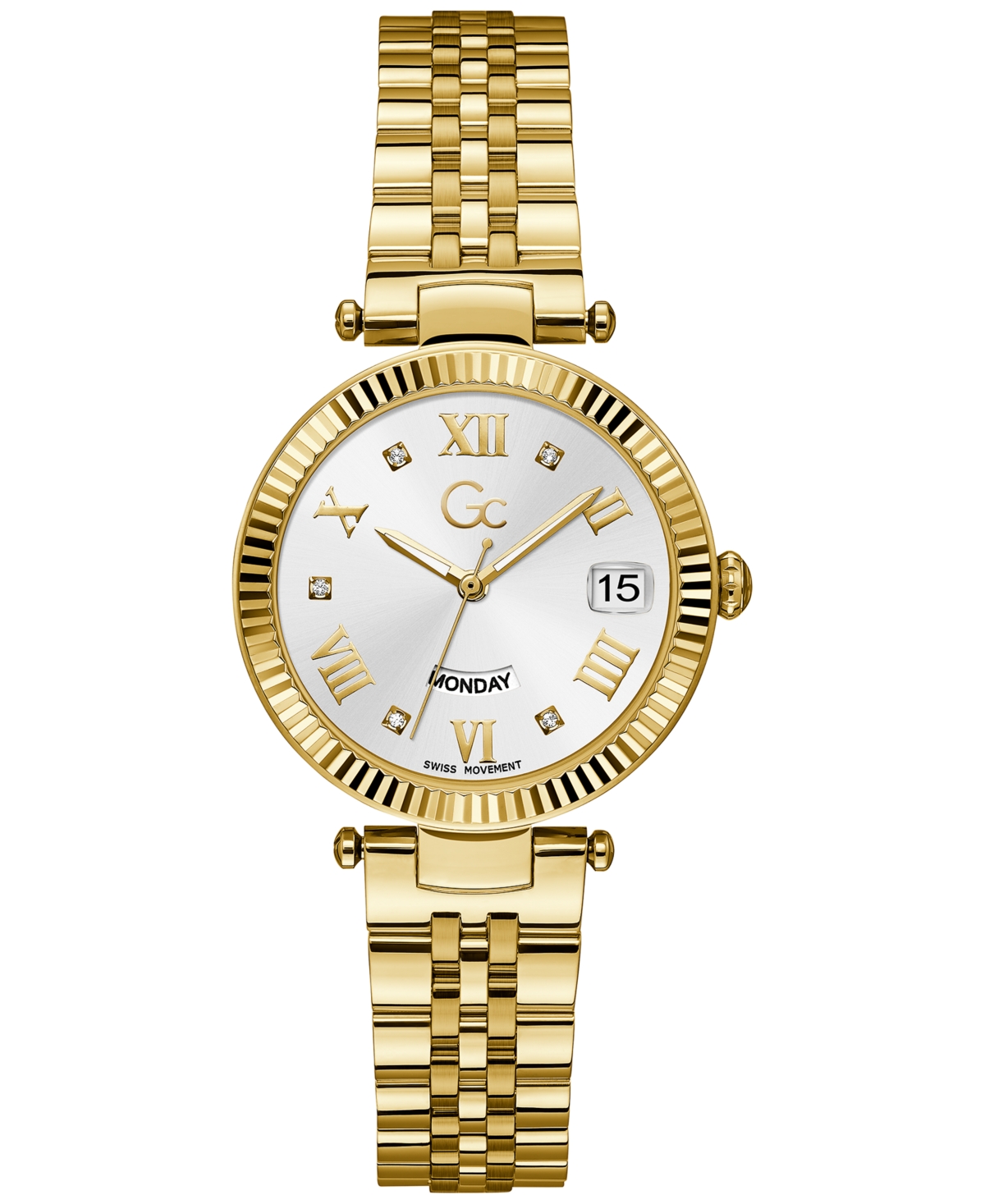 Guess Gc Flair Women's Swiss Gold-tone Stainless Steel Bracelet Watch 34mm