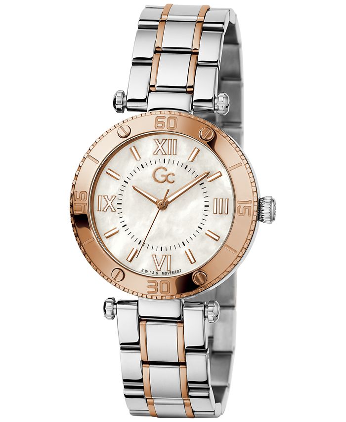 GUESS Gc Muse Women's Swiss Two-Tone Stainless Steel Bracelet Watch ...