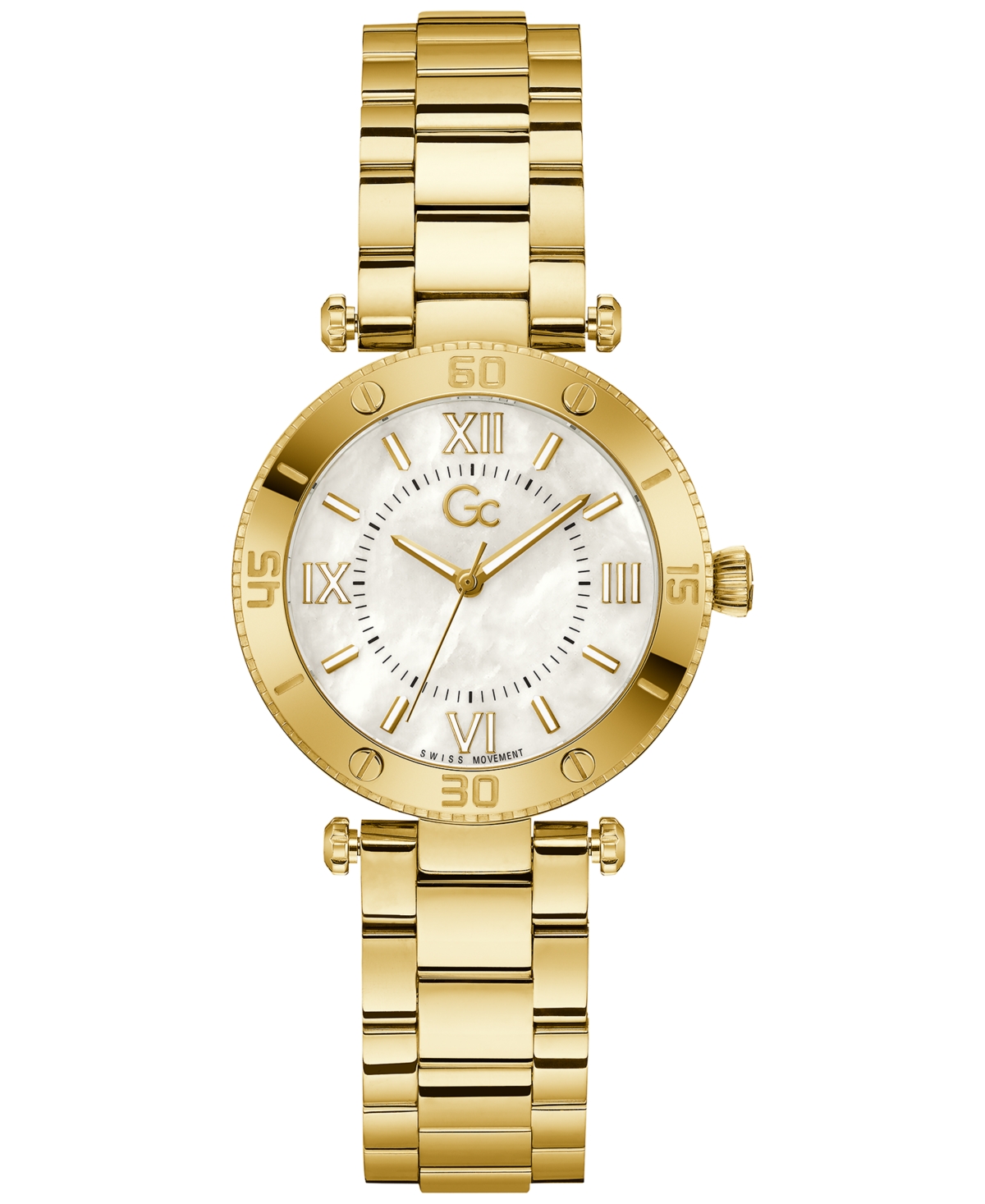 Guess Gc Muse Women's Swiss Gold-tone Stainless Steel Bracelet Watch 34mm