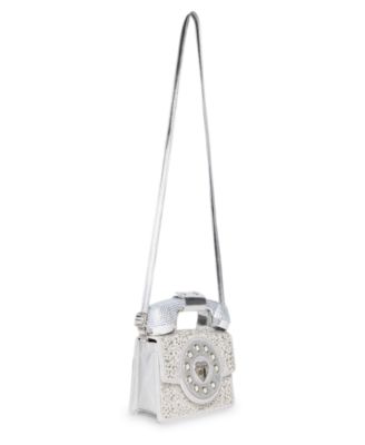 Women's Party Line Faux Rhinestone Phone Bag