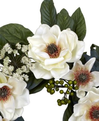 22" Artificial Magnolia Wreath