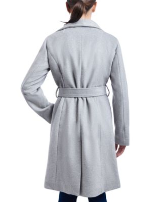 Asymmetric Belted Wrap Coat 