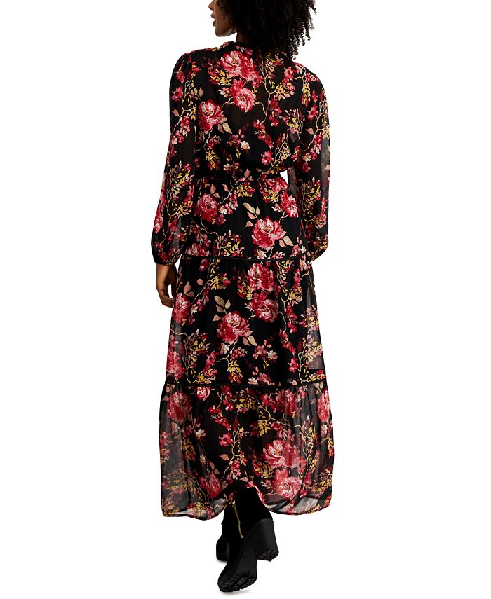 Tinsel Petite TieredSkirt TieNeck BlousonSleeve Dress & Reviews Dresses Petites Macy's