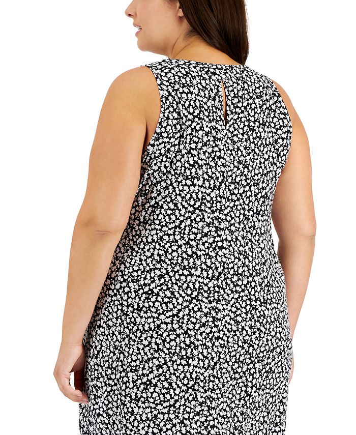 Vince Camuto Women's Printed Sleeveless Midi Dress Blue Size X-Large