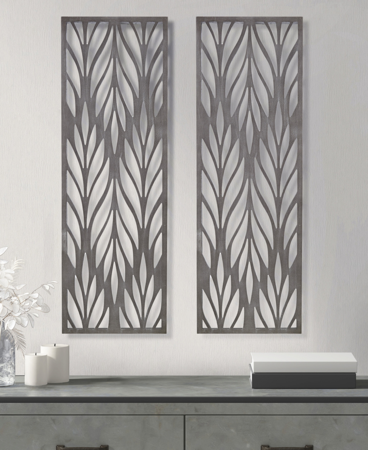 Madison Park Florian Carved Wall Panel Decor Set, 2 Piece