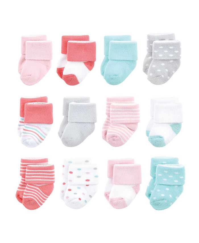 Luvable Friends Baby Girl Terry Socks, Pack of 12 Macy's