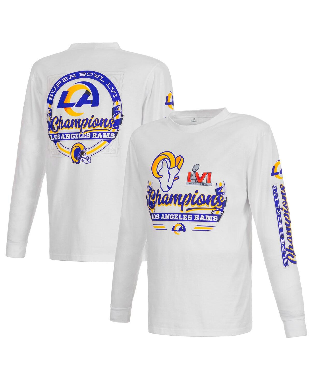 Fanatics Branded White Los Angeles Rams Super Bowl Lvi Champions Screen Printed Long Sleeve T-shirt In White