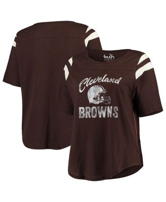 Touch Women's Brown Cleveland Browns Plus Size Curve Touchdown Half-Sleeve  T-shirt - Macy's