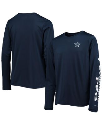 Men's Columbia Navy Dallas Cowboys Terminal Tackle Omni-Shade Raglan Long Sleeve T-Shirt Size: Medium