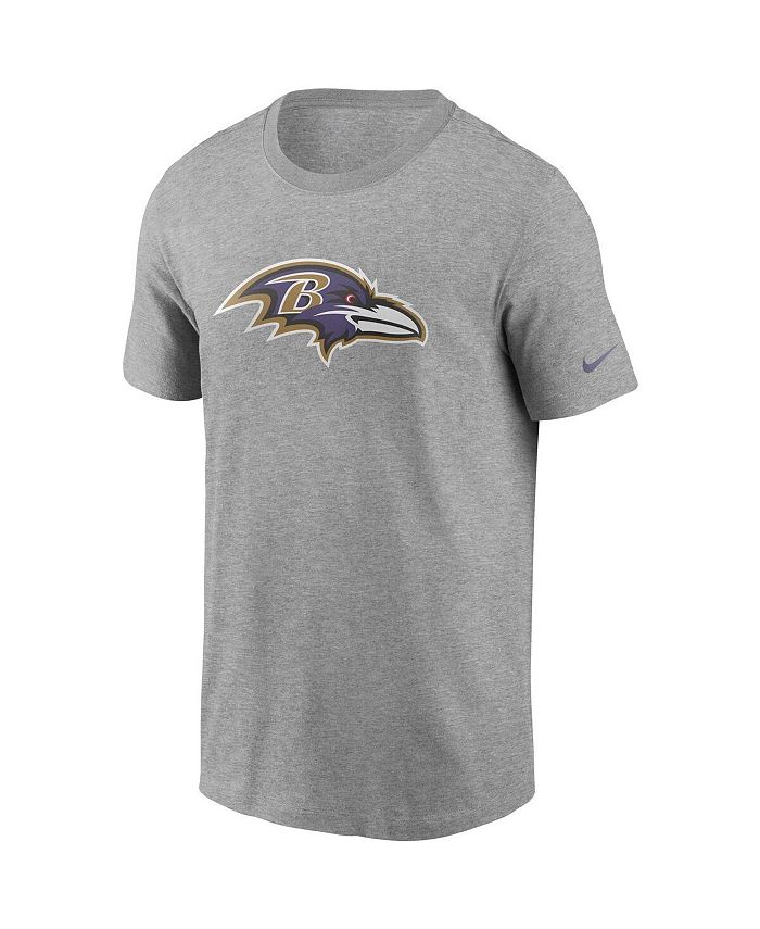 Nike Men's Heathered Gray Baltimore Ravens Primary Logo T-shirt - Macy's