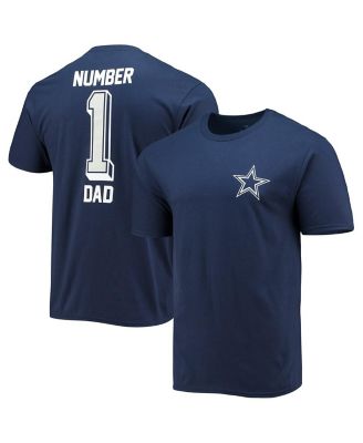 Fanatics Sport Unisex T-Shirt Dallas Cowboys NFL #1 DAD Navy Blue Sz Large