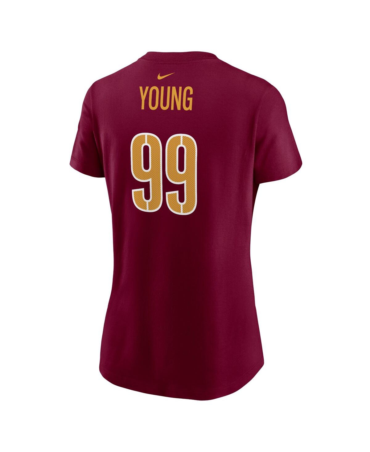Shop Nike Women's  Chase Young Burgundy Washington Commanders Player Name And Number T-shirt