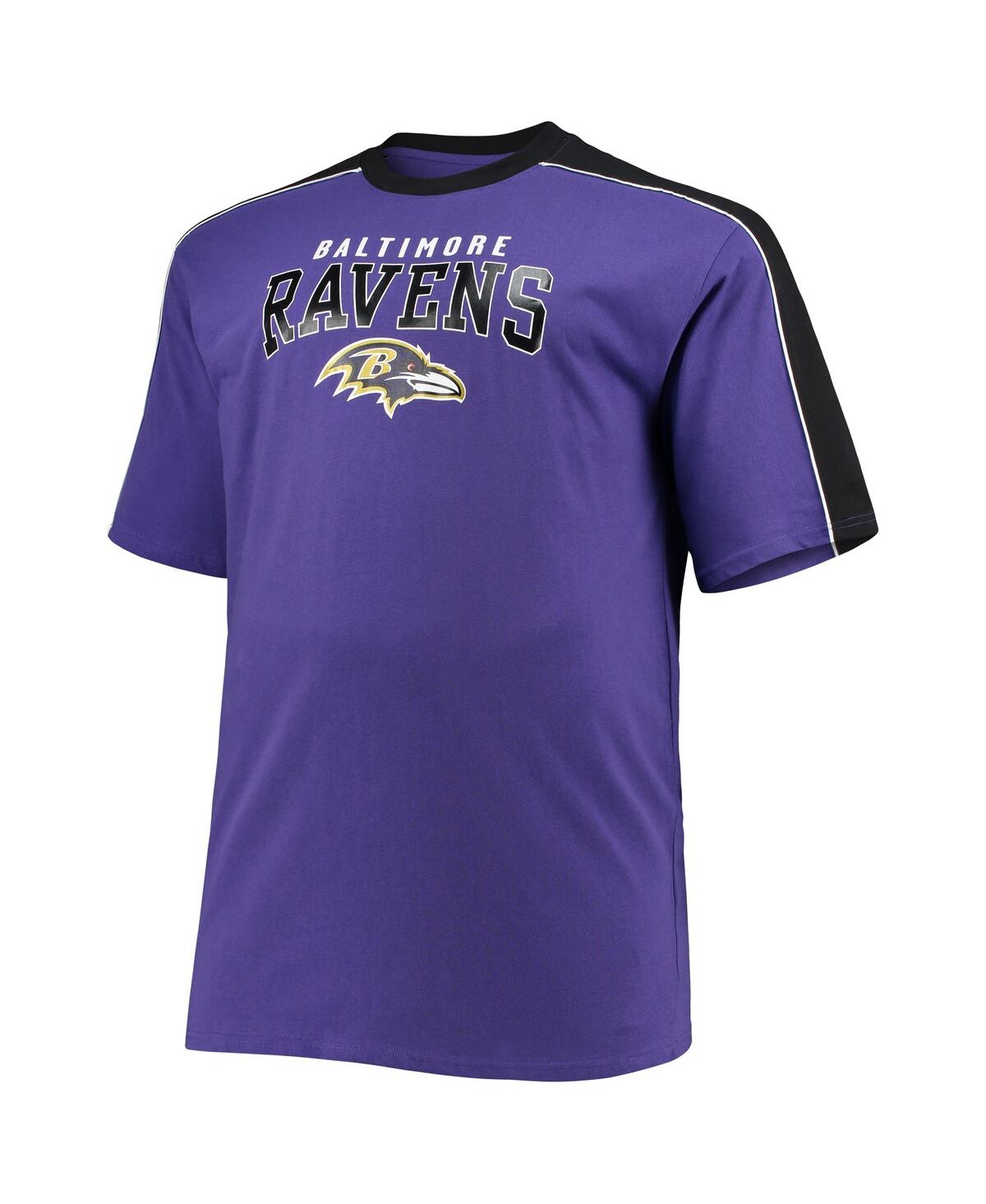 Men's Fanatics Lamar JacksonBaltimore Ravens Big and Tall Sleeve Panel Player Name and Number T-shirt - Purple