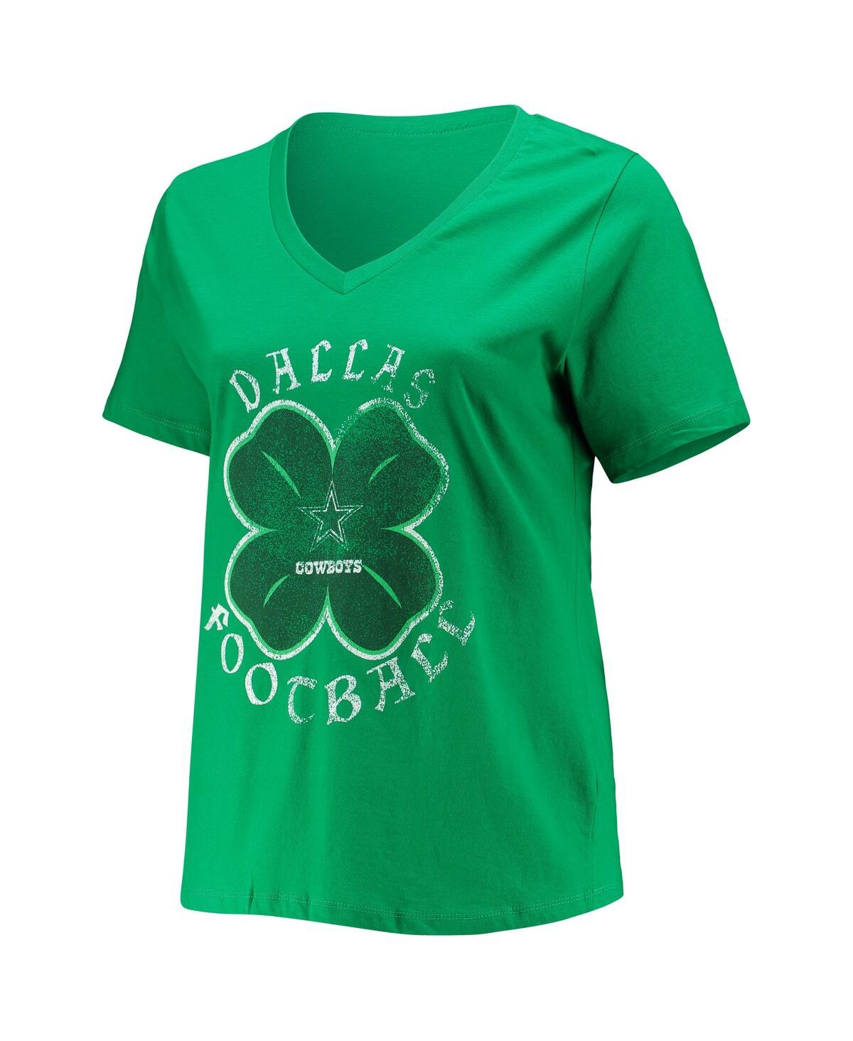 Shop Fanatics Women's  Green Dallas Cowboys Plus Size Celtic T-shirt